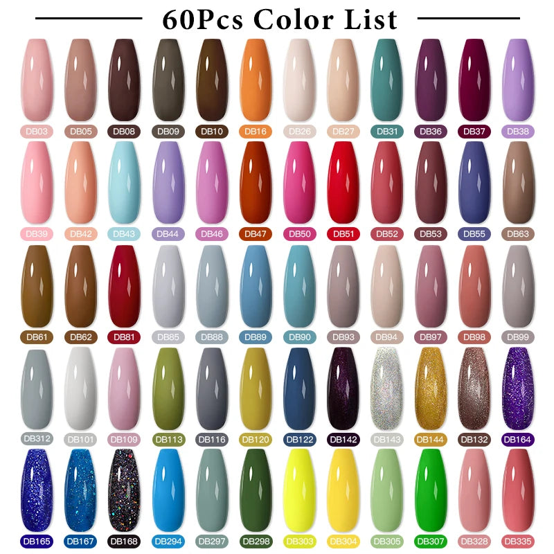 Mtssii 20/40/60Pcs Nail Gel Polish Set Kit Nude Pink Glitter Nail Art UV Gel Manicure Set Vernis Semi Permanent Base Top Coat