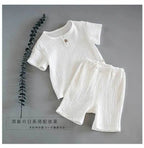 12M-8 Yrs 2 Pcs Boys Girls Clothing Sets 2021 Summer Baby Girls Clothes Cotton And Linen Retro Kids Children Clothes Suits