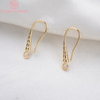 (1941) 20MM 24K Gold Color Plated Carved Earring Hook Jewerly Making Diy Jewelry Findings Accessories