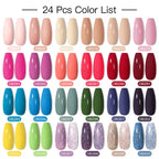 Mtssii 20/40/60Pcs Nail Gel Polish Set Kit Nude Pink Glitter Nail Art UV Gel Manicure Set Vernis Semi Permanent Base Top Coat