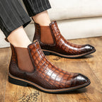 Autumn and winter men's shoes Chelsea boots high-top plus size leather boots knight short boots fashion European and American short tube Chelsea boots