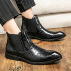 Autumn and winter men's shoes Chelsea boots high-top plus size leather boots knight short boots fashion European and American short tube Chelsea boots
