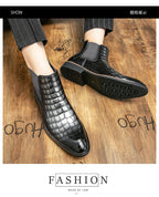 Autumn and winter men's shoes Chelsea boots high-top plus size leather boots knight short boots fashion European and American short tube Chelsea boots