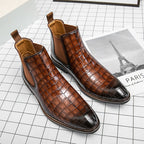 Autumn and winter men's shoes Chelsea boots high-top plus size leather boots knight short boots fashion European and American short tube Chelsea boots