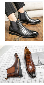 Autumn and winter men's shoes Chelsea boots high-top plus size leather boots knight short boots fashion European and American short tube Chelsea boots