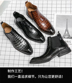 Autumn and winter men's shoes Chelsea boots high-top plus size leather boots knight short boots fashion European and American short tube Chelsea boots