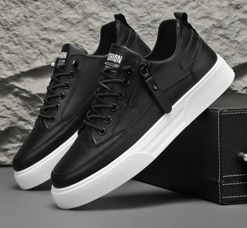 Classic Men Platform Leather Shoes Loafers Designer Trend Brand Man Flat Casual Shoes Fashion Zip Sneakers Shoes Men Mocciasins