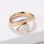 Provence 14K 18K yellow gold 1 carat E color VS1 Pear lab grown diamond ring for women wedding band Customized Engagement Rings