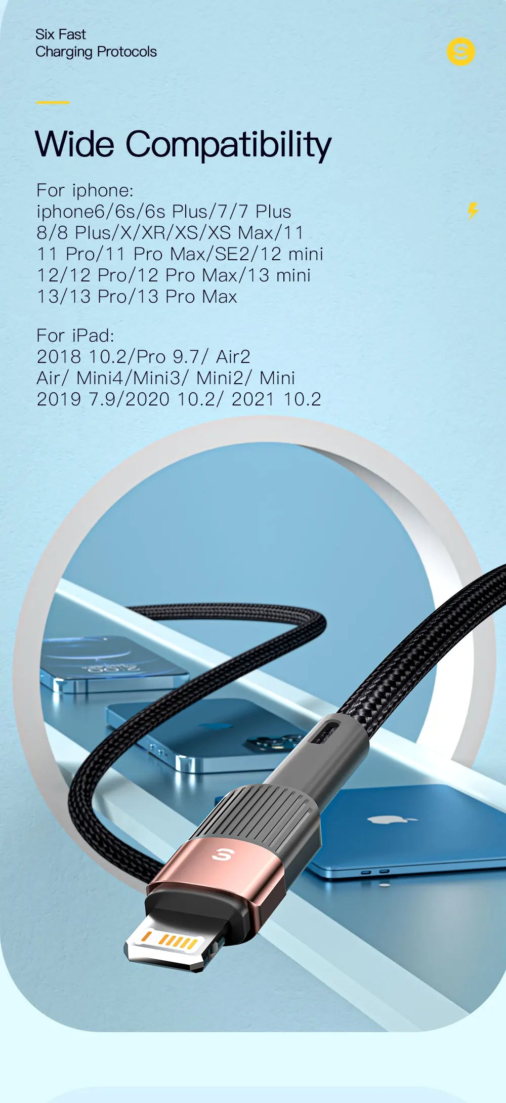Essager Fast Charging For iPhone Usb Cable 11 12 13 Pro Max Mini Xs Xr X SE 8 7 6 Plus 6s 5 5s 2.4A Wire For iPhone Charger Cord