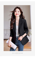 Bright Red Women's Suit Jacket, Stylish Fitted Coat, Black Asian-sized Young Girl Blazers. New 2026