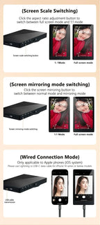 Smartphone Wireless Magnetic Monitor Screen For Smartphone Vlog Live Stream Video Recording Screen Phone Rear Camera Selfie