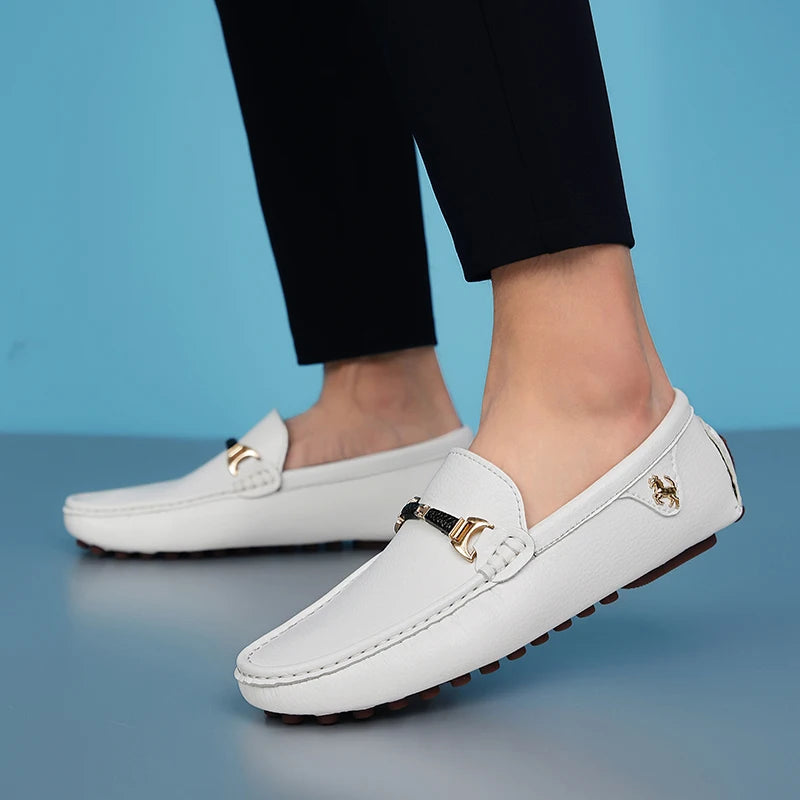 Men's Leather Shoes Drving Shoes Soft Comfortable Slip on Office Man Formal Shoes Wedding Party Casual Shoe Breath Lazy Loafers