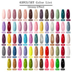 Mtssii 20/40/60Pcs Nail Gel Polish Set Kit Nude Pink Glitter Nail Art UV Gel Manicure Set Vernis Semi Permanent Base Top Coat