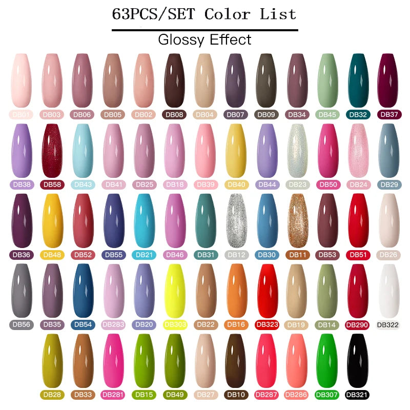 Mtssii 20/40/60Pcs Nail Gel Polish Set Kit Nude Pink Glitter Nail Art UV Gel Manicure Set Vernis Semi Permanent Base Top Coat