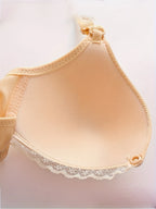 Women's soft supportive wire-free bra with adjustable back closure for lift and shaping featuring a smooth finish