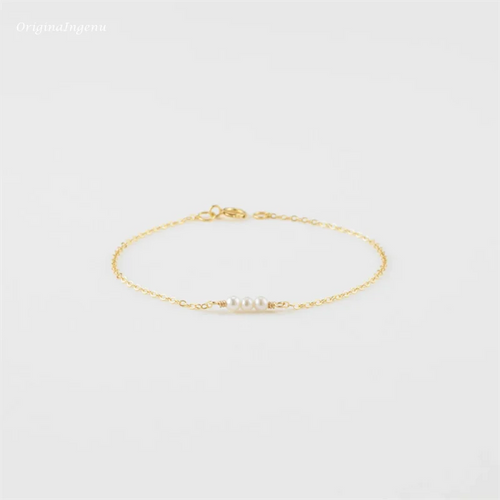 14K Gold Filled Bracelet Naturel Pearl Bracelet Minimalist Jewelry Handmade Boho Bracelet for Women Tarnish Resistant Jewelry