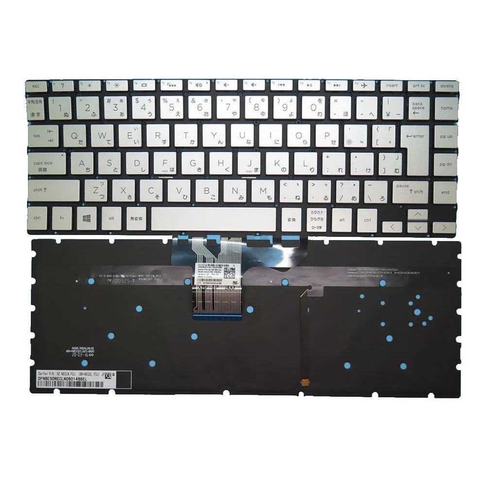 Laptop Keyboard For HP 13-AN000 9Z.NECBQ.A0J with backlight Without Frame Japanese JP Silver