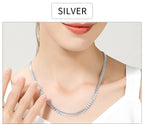 18K Gold/Silver Color 6mm Full Sideways Necklace 8/18/20/24 Inch Chain For Woman Men Fashion Wedding Engagement Jewelry