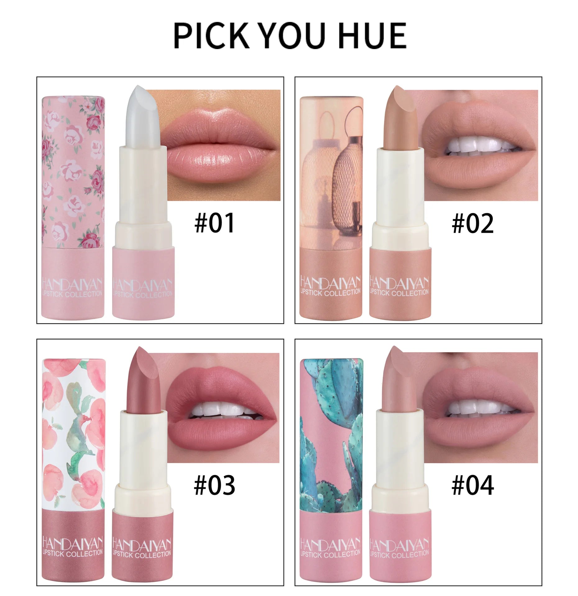 HANDAIYAN 8 Colors Velvet Nude Lipstick Sexy Red Pigments Makeup Matte Lip Stick Long Lasting Waterproof Professional Cosmetics