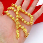 Plated Color 18K Gold Real Gold Necklace Gold Necklace Domineering Fashion Trendy 24K 999 Men's Gold Necklace Pendant Gifts