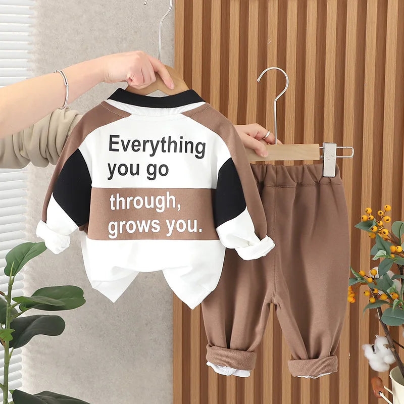 Boys Clothes 2pcs/Sets Children's Letter Top and Pants Suit for 0-5Year old Boys Spring And Autumn Casual Set Fashion Outdoor