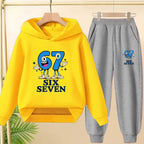 Kids Leisure Clothes Boy Girls Spring Hoodie 67 six seven Print Graphic Children Clothing 3 To 12 Age Comfortable Sportswear Set