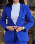 Sets for Women 2 Pieces Autumn Fashion Notched Neck Long Sleeve Blazer & Elegant High Waist Work Pants Set Office Lady