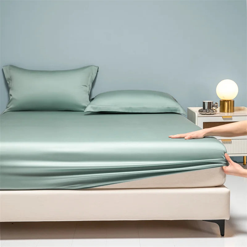 Premium Egyptian Cotton Bedding Fitted Sheet Elastic Band Around Mattress Cover Double Queen King Size Bed Cover No Pillowcase