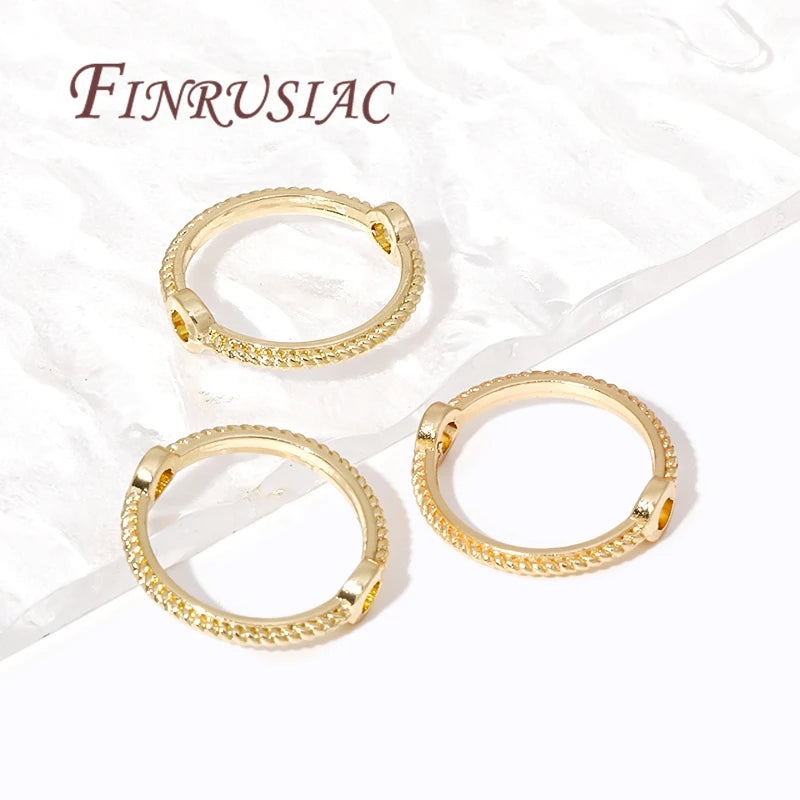Multi Types 14K/18K Gold Plated Round Bead Frame,Brass Metal Circle Frame Connectors Spacers Beads,DIY Beading Jewelry Making