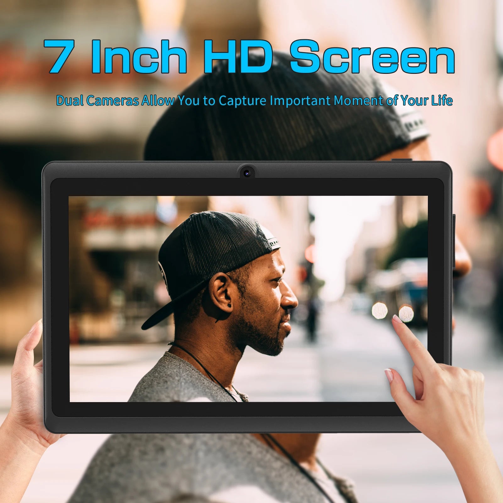 Pritom 7 Inch Tablet PC, Android 13 Quad Core, 4GB(2+2GB Virtual) RAM 32GB ROM, WiFi, Dual Camera, USB C, with Leather Case