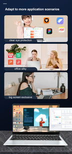 14.1inch Intel Atom A3950 Laptop Computer Windows 11 Pro 2025 Notebook PC 12GB RAM 512GB 1TB SSD 1920*1080 Office Computer PC