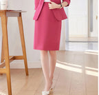 Yitimuceng Elegant Blazer for Women Office Fashion Three Quarters Suits Solid Single Breasted 2025 New All Seasons Skirt Suits