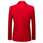 New Men Pure Color Formal Business Social Office Suit Slim Fit Jacket Male Wedding Dance Party Tuxedo Dress Simple Blazers Homme