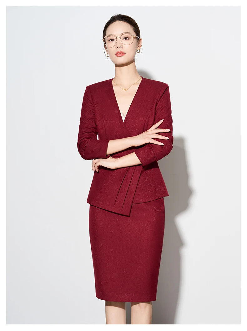 ZJYT Autumn 2025 Women Blazer Skirt Suit 2 Pieces Matching Sets Korean Fashion Office Lady Outfit Business Commuter Work Wear