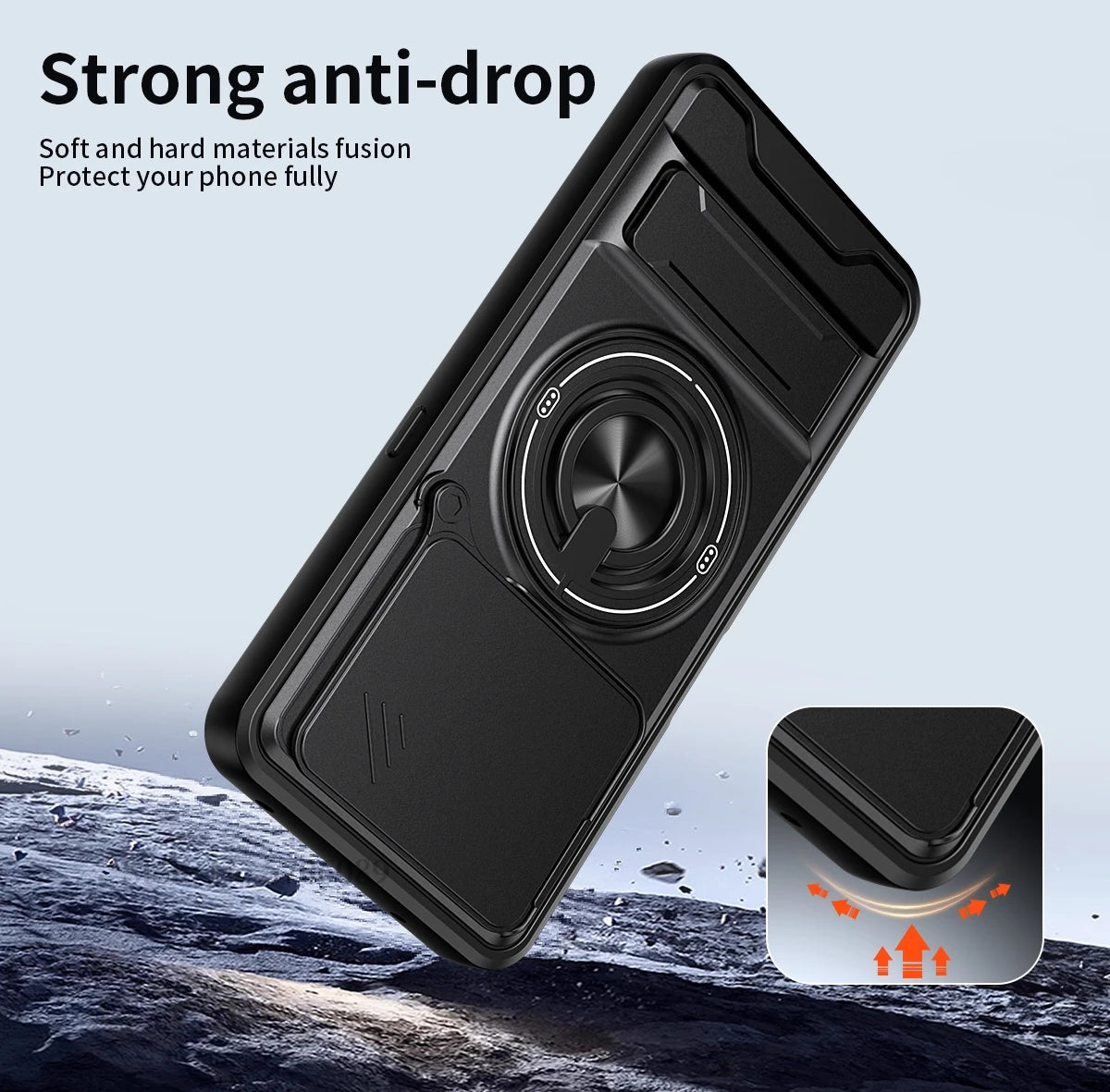 Armor Case For Honor 400 Smart 5G Case Shockproof Slide Lens Protector Phone Cover For Honor 400 Smart Case Fundas With Ring