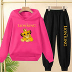 Kids Hoodie Girls Boys Clothing Lion Simba Hoodies Autumn Winter Top+Pants Aged 3 to 14 Children's Suit Tracksuit Sportwear Sets