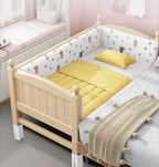 Customizable Splicing Bed Wide Bedside Artifact Baby Flat Bed Adjustable Solid Wood Children's Crib for Boys and Girls