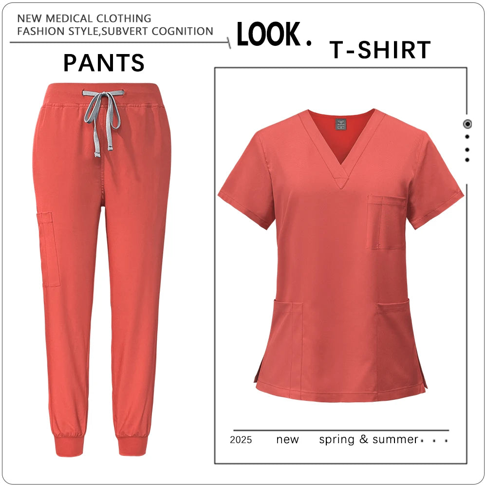 Hot Sale Clinic Workwear Unisex Medical Nurse Scrub Sy Salon Costume Doctor Nursing Top Pants