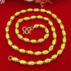Plated 100% Pure 18K Gold Real Necklace Gold Necklace Domineering Fashion Trendy 24K 999 Men's Gold Necklace Pendant Gifts