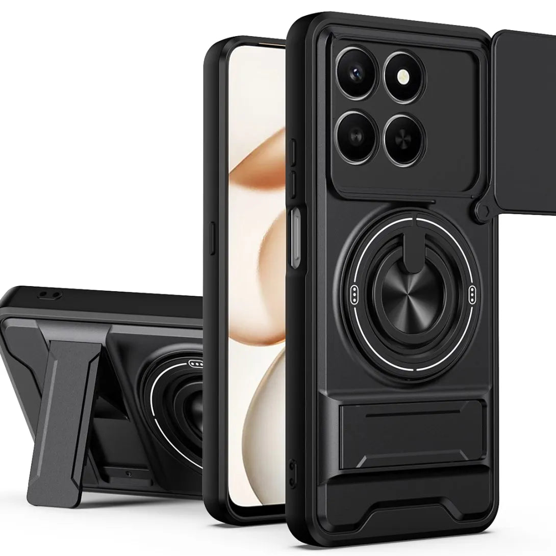 Armor Case For Honor 400 Smart 5G Case Shockproof Slide Lens Protector Phone Cover For Honor 400 Smart Case Fundas With Ring