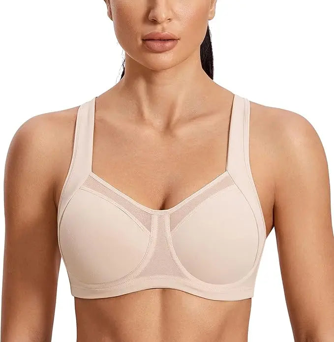 Sport Bra Women High Support Unlined Underwire Racerback ports Bras for Women High Support Underwear