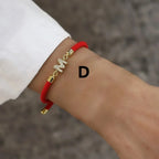 2025 Brand Fashion Initial Letter Charm Bracelet Women Pave Zirconia 26 A-Z Adjustable Rope Bracelet Women Jewelry Gift BZ004