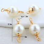 5mm 6mm 8mm 14k Gold Color Plated Brass Pearl Connector High Quality Diy Jewelry Accessories