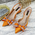 New Arrival Elegant African Party High-heeled Shoes Chain Decoration Trendy Women's Sandals Nigerian Women Wedding Pumps