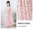 2025 fashion new Summer Teenager Girl Princess Kids Dresses Sleeveless Floral Vestidos Clothes mesh costume 6 8 9 10 12 14 Year