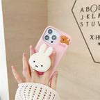 Miffy phone case suitable for iPhone 13-16promax soft silicone shock-absorbing three-dimensional cartoon protective case