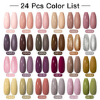 Mtssii 20/40/60Pcs Nail Gel Polish Set Kit Nude Pink Glitter Nail Art UV Gel Manicure Set Vernis Semi Permanent Base Top Coat