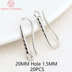 (1941) 20MM 24K Gold Color Plated Carved Earring Hook Jewerly Making Diy Jewelry Findings Accessories