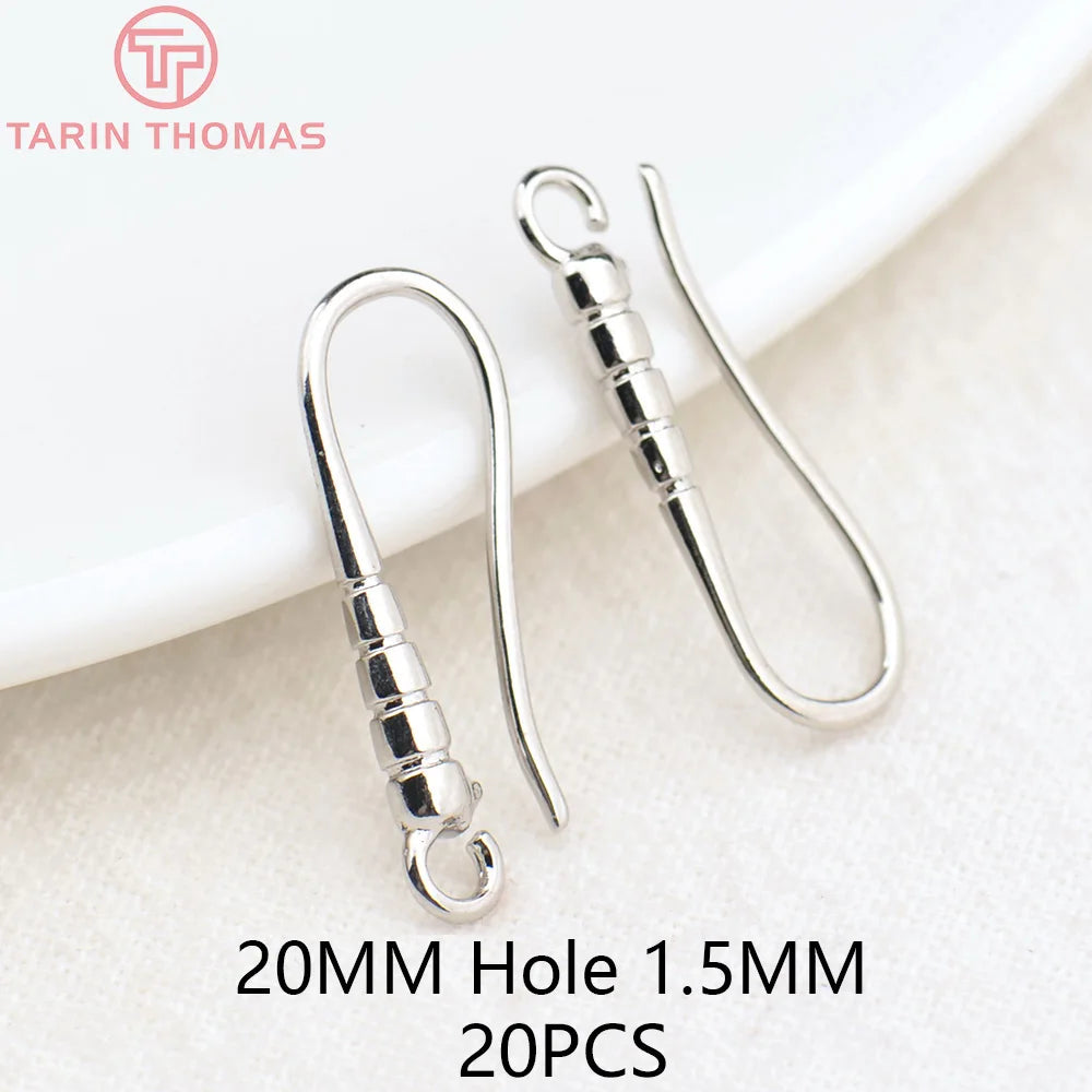 (1941) 20MM 24K Gold Color Plated Carved Earring Hook Jewerly Making Diy Jewelry Findings Accessories