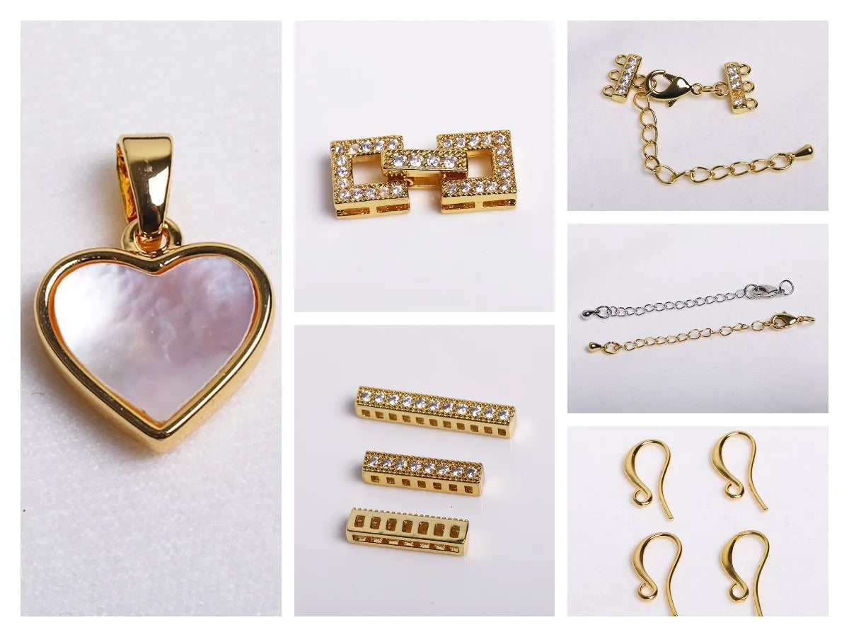 Multi Types 14K/18K Gold Plated Round Bead Frame,Brass Metal Circle Frame Connectors Spacers Beads,DIY Beading Jewelry Making